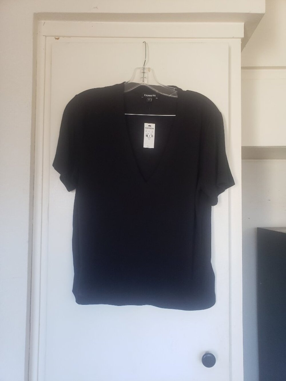 Express Black Shirt Cotton Deep V Size Medium
